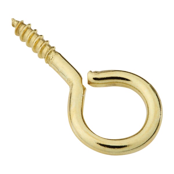 National Hardware 0.10 in. D X 1-3/16 in. L Polished Brass Screw Eye 10 lb. cap. 5 pk N119-305 - main